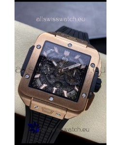 Hublot Square Bang Unico Rose Gold Titanium Chronograph Watch 1:1 Mirror Replica