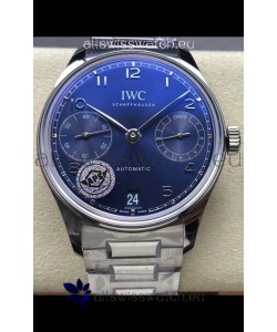 IWC Super Clone Portugieser Swiss 1:1 Mirror Replica Watch Blue Dial Steel Case Watch