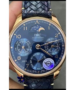 IWC Portuguese Perpetual Calendar Rose Gold Swiss Replica Watch REF. IW503312