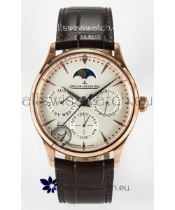 Jaeger LeCoultre Super Clone Master Ultra-Thin Perpetual Calendar White Dial Watch