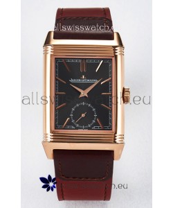 Jaeger-LeCoultre Reverso Super Clone DuoFace Green/White Rose Gold Replica Watch 