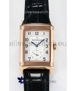 Jaeger-LeCoultre Reverso Super Clone DuoFace Black/White Rose Gold Replica Watch 