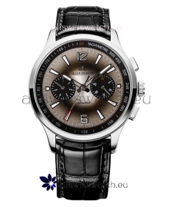 Jaeger LeCoultre Polaris Q902843J Chronograph Grey Dial Leather Strap Swiss Replica Watch 