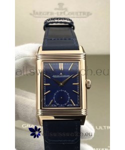 Jaeger-LeCoultre Reverso DuoFace Rose Gold Casing Watch Blue Dial in Swiss Automatic Movement