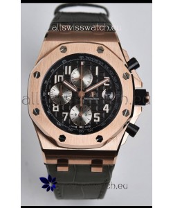Audemars Piguet Royal Oak Offshore Black Dial Chronograph 1:1 Mirror Replica Watch - 904L Steel 