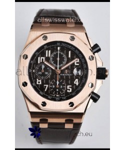 Audemars Piguet Royal Oak Offshore Black Dial Chronograph 1:1 Mirror Replica Watch - 904L Steel 