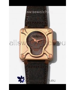 Bell & Ross BR0192 Skull Edition Bronze Casing GREY Skull on Brown Layer Swiss Replica Watch 