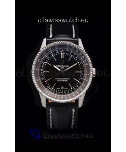 Breitling Navitimer 1 Automatic Swiss Replica Watch in Black Dial - Leather Strap