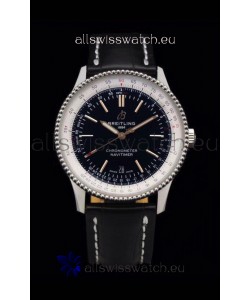 Breitling Navitimer 1 Automatic Swiss Replica Watch in Black Dial - Leather Strap