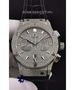 Hublot Classic Fusion Chronograph Steel Diamonds Dial and Casing 1:1 Mirror Replica Watch 