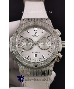 Hublot Classic Fusion Chronograph Steel Diamonds Casing Steel Dial 1:1 Mirror Replica Watch 