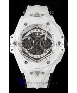 Hublot Big Bang UNICO Sang Bleu II White Ceramic 1:1 Mirror Quality Swiss Replica Watch 