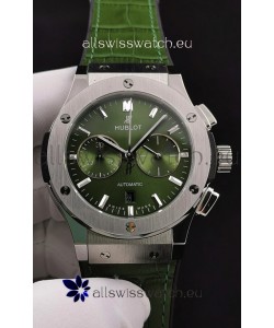 Hublot Classic Fusion Chronograph Stainless Steel Casing Green Dial 1:1 Mirror Replica Watch 