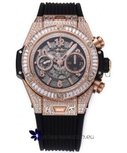 Hublot Big Bang Unico Rose Gold Diamonds Casing 1:1 Mirror Edition Swiss Replica Watch