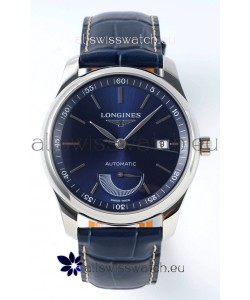 Longines Master Collection Automatic Power Reserve Blue Dial Swiss Replica Watch Leather Strap