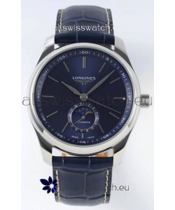 Longines Master Collection Automatic Moonphase Blue Dial Swiss Replica Watch Leather Strap