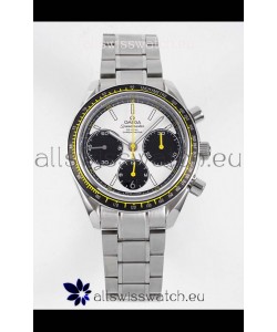 Omega Speedmaster Racing 904L Steel Chronograph 1:1 Mirror Replica in White Dial