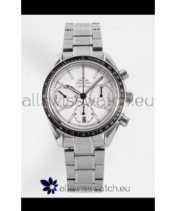 Omega Speedmaster Racing 904L Steel Chronograph 1:1 Mirror Replica in White Dial