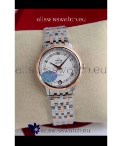 Omega De Ville Edition Swiss Automatic Watch in Two Tone Rose Gold White Dial 