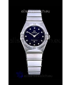 Omega Constellation Ladies Swiss Quartz 1:1 Mirror Replica - Steel Casing in Black Starry Dial 