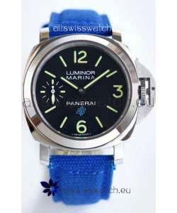 Panerai Marina PAM00777 Logo Acciaio Black Dial in 1:1 Mirror Quality - 904L Steel in Canvas Strap 