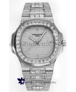 Patek Philippe Nautilus 5711/A Swiss Replica Watch 1:1 Mirror Replica in 904L Steel Diamonds Casing