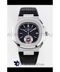 Patek Philippe Nautilus 5980/1A 904L Steel Case in Blue Dial Leather Strap - 1:1 Mirror Replica