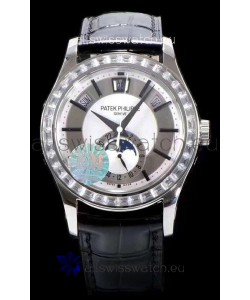 Patek Philippe 5205-001 Complications MoonPhase Light Grey Dial 1:1 Mirror Swiss Replica Watch
