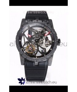 Roger Dubuis Excalibur Spider Flying Tourbillon Skeleton Carbon Casing 42MM 1:1 Mirror Swiss Watch