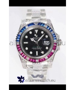 Rolex GMT Masters II Diamonds Swiss watch in 904L Case - 1:1 Mirror Quality