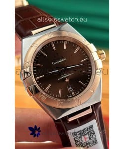 Omega Co-Axial Constellation 39MM Two Tone Rose Gold Brown Dial 1:1 Mirror Replica Watch