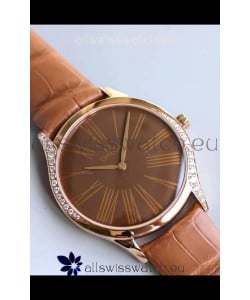 Omega De Ville Tresor Edition Swiss Quartz Watch 36MM Rose Gold Casing Brown Dial