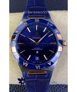 Omega Co-Axial Constellation 41MM 904L Steel - Blue Dial 1:1 Mirror Replica Watch