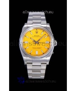 Rolex Oyster Perpetual REF#124300 41MM Cal.3230 Movement Swiss Replica Yellow Dial 904L Steel 1:1 Mirror Replica Watch