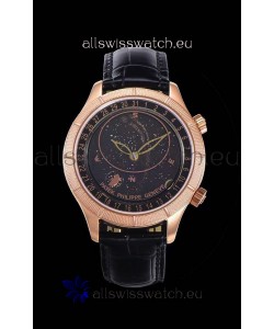 Patek Philippe 6102R Grand Compilations Handwind Swiss Replica Watch - Rugged Bezel Black Dial