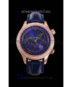 Patek Philippe 6102R Grand Compilations Handwind Swiss Replica Watch - Rugged Bezel Blue Dial