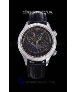 Patek Philippe 6102R Grand Compilations Handwind Swiss Replica Watch - Rugged Bezel Black Dial