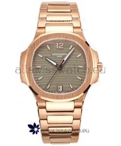 Patek Philippe Nautilus 7118R 35MM 1:1 Rose Gold Grey Dial 1:1 Mirror Replica Watch