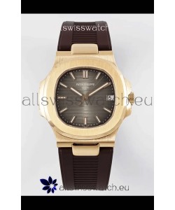 Patek Philippe Nautilus 5711/1R-001 1:1 Mirror Replica in 904L Steel Rose Gold Brown Dial
