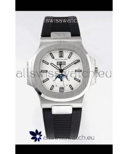 Patek Philippe Nautilus 5726A 1:1 Mirror Swiss Watch White Dial Rubber Strap