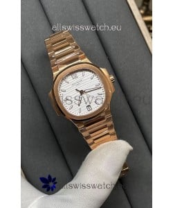 Patek Philippe Nautilus 7118/1200R-001 35MM 1:1 Mirror Swiss Replica Watch in White Dial