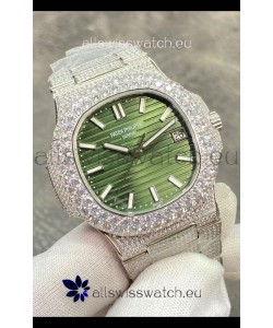 Patek Philippe Super Clone Nautilus 5711/1A-014 Diamonds Paved Edition Green Dial