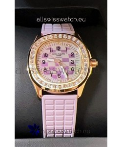 Patek Philippe Super Clone Aquanaut LUCE 5072R Rose Gold Automatic in Pink Dial 35MM