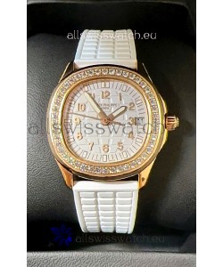 Patek Philippe Superclone Aquanaut 5072R Mossanites Paved Watch in Rose Gold Casing