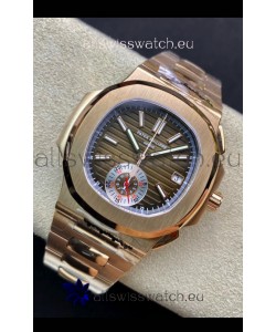 Patek Philippe Nautilus 5980/R Chronograph Rose Gold on 904L Steel Case in Brown Dial - 1:1 Mirror Replica