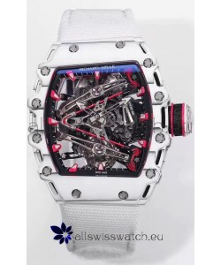 Richard Mille RM38-02 Carbon Casing Bubba Watson White Nylon Tourbillon Movement 1:1 Mirror Replica