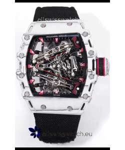Richard Mille RM38-02 White Carbon Bubba Watson Black Nylon Tourbillon Movement 1:1 Mirror Replica