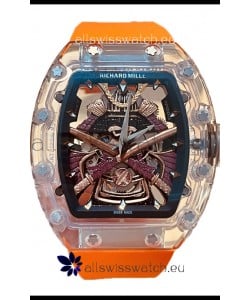 Richard Mille RM047 Samurai Genuine Tourbillon Watch in Orange Strao Sapphires Casing