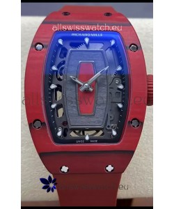 Richard Mille RM07 Red Carbon Casing 1:1 Superclone Swiss Replica Watch 