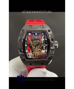 Richard Mille RM66 Flying Genuine Tourbillon Black Carbon Red Strap Superclone Replica Watch 